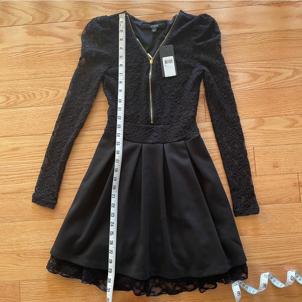 Guess Black Lace Skater Dress - Size XXS